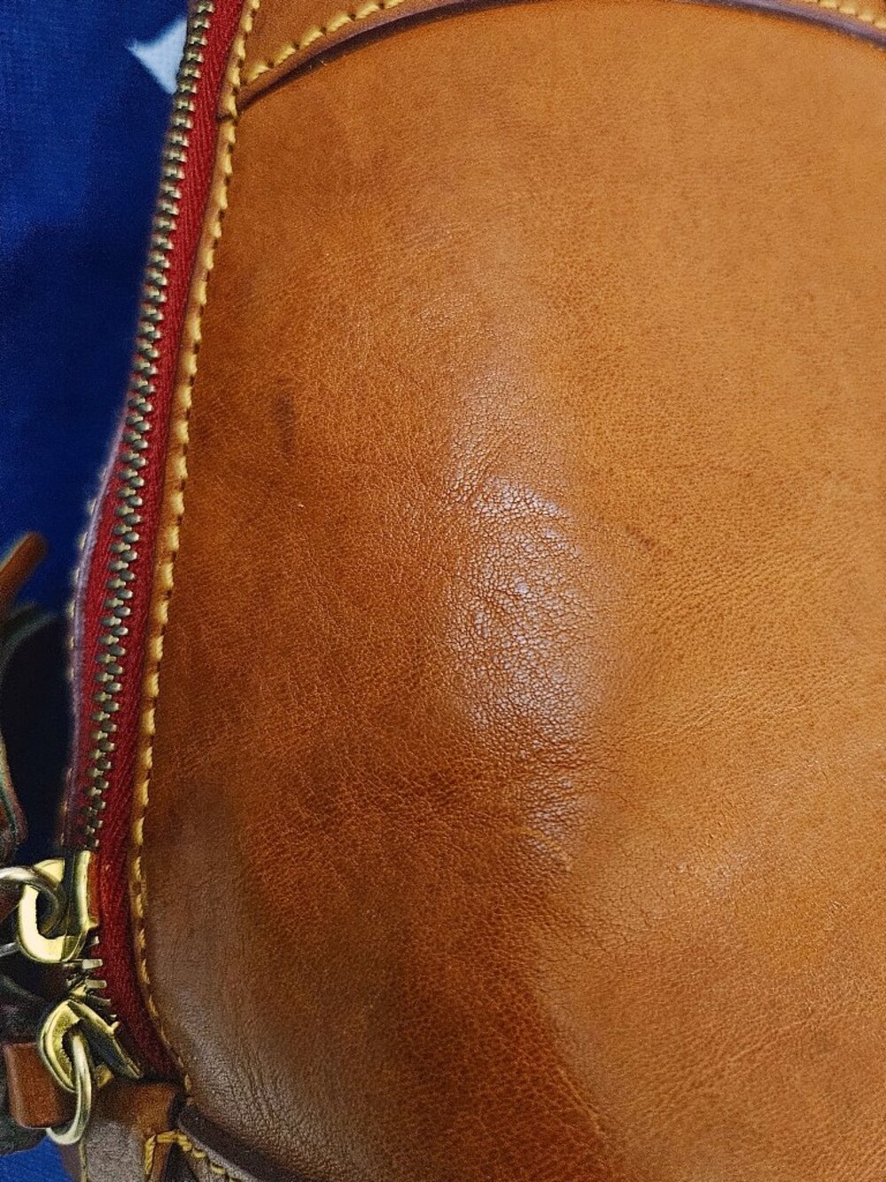 Dooney & Bourke Florentine Leather Vachetta Domed Satchel Natural Whip Stitch DB - Picture 11 of 15